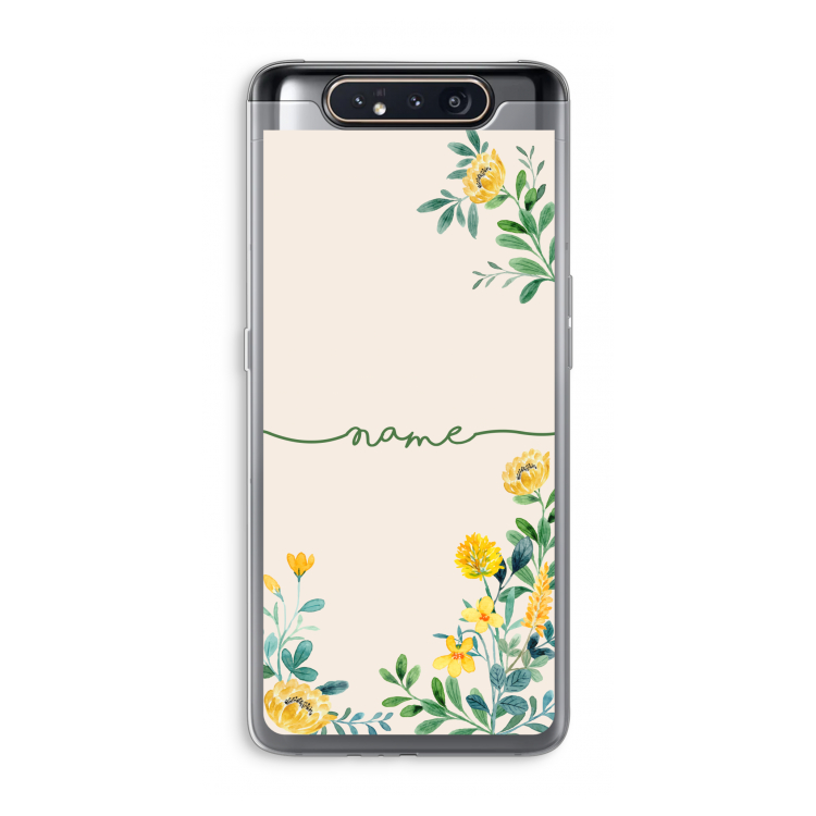 Gele bloemen: Samsung Galaxy A80 Transparant Hoesje
