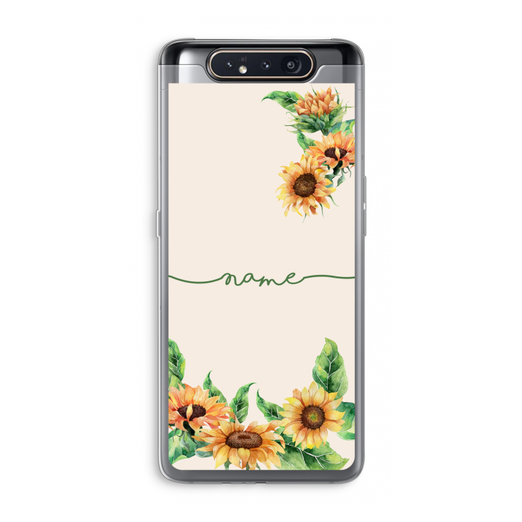 Zonnebloemen: Samsung Galaxy A80 Transparant Hoesje