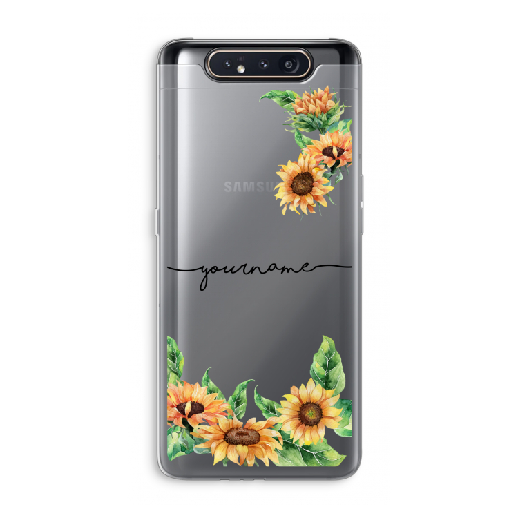 Zonnebloemen: Samsung Galaxy A80 Transparant Hoesje