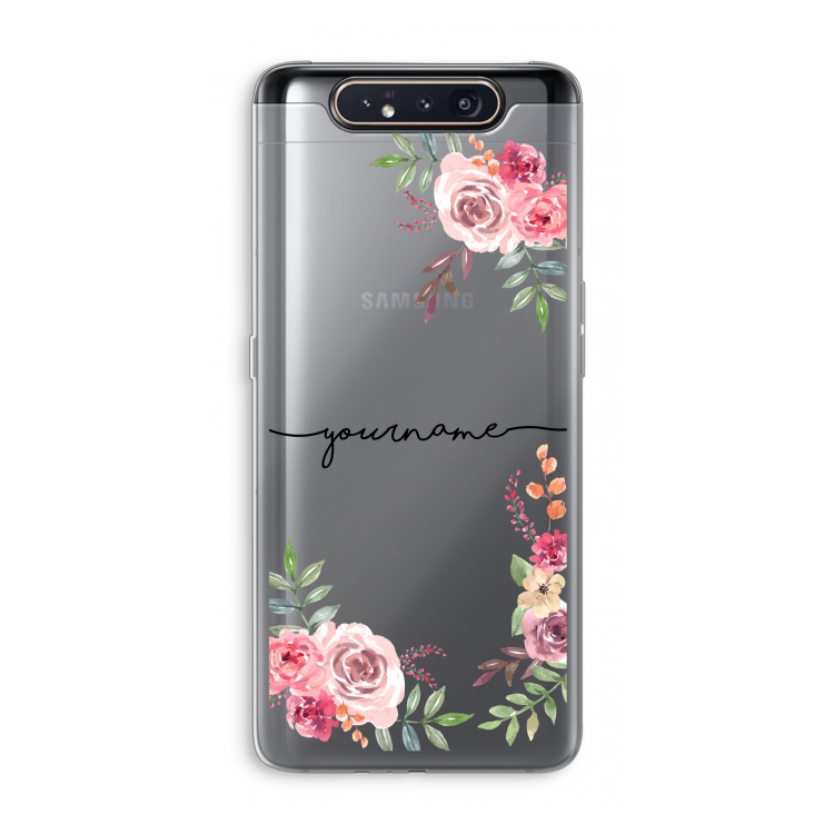 Rozen: Samsung Galaxy A80 Transparant Hoesje
