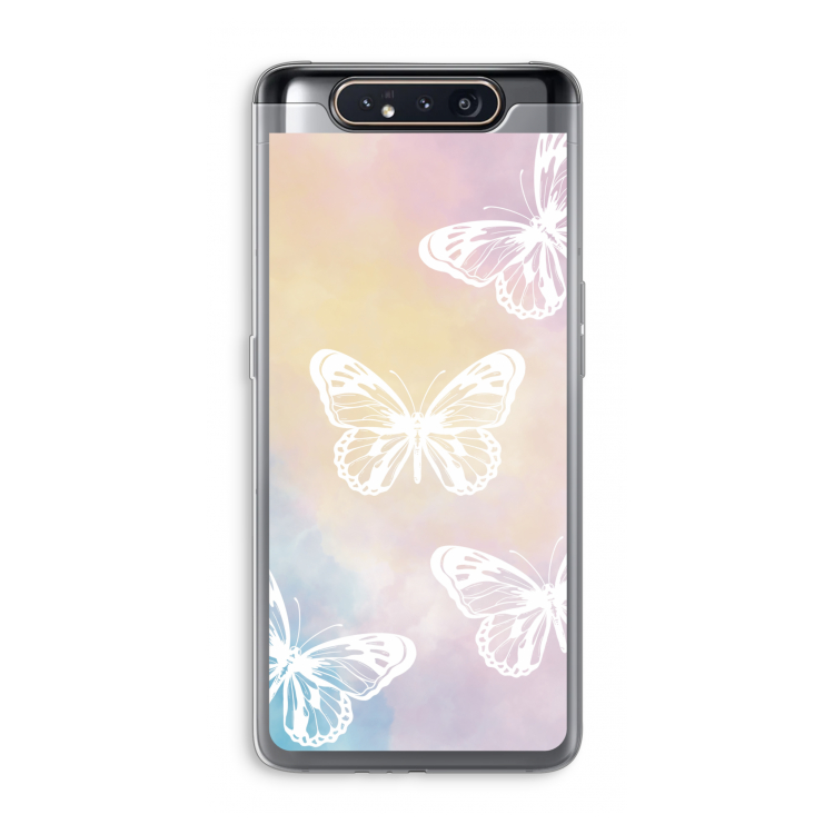 White butterfly: Samsung Galaxy A80 Transparant Hoesje