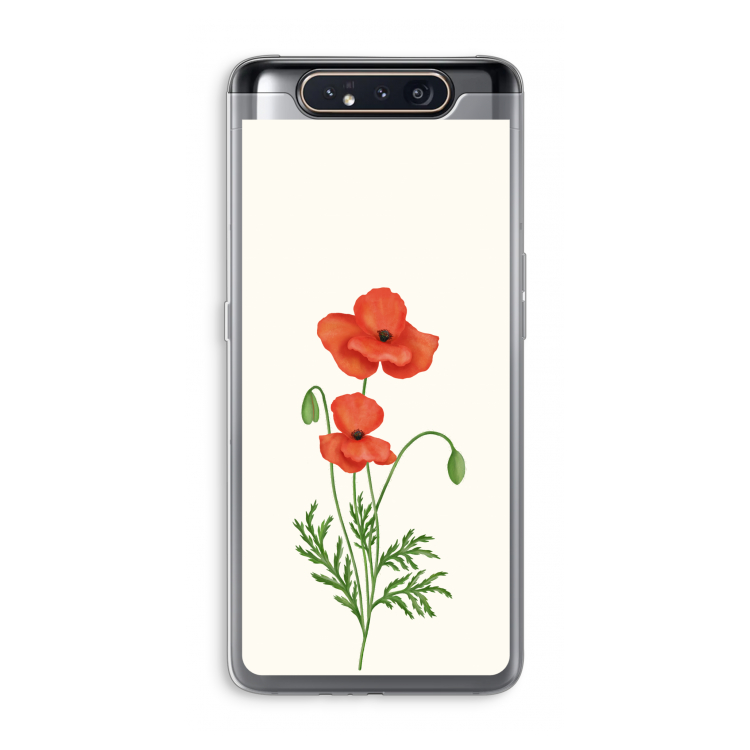 Red poppy: Samsung Galaxy A80 Transparant Hoesje