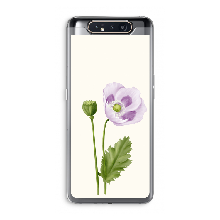 Purple poppy: Samsung Galaxy A80 Transparant Hoesje
