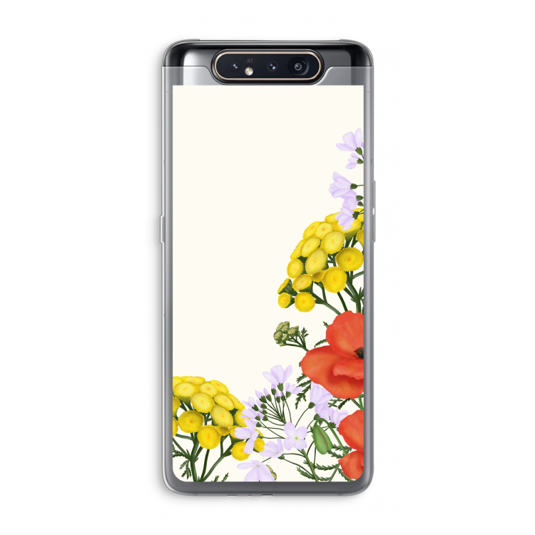 Wilde bloemen: Samsung Galaxy A80 Transparant Hoesje