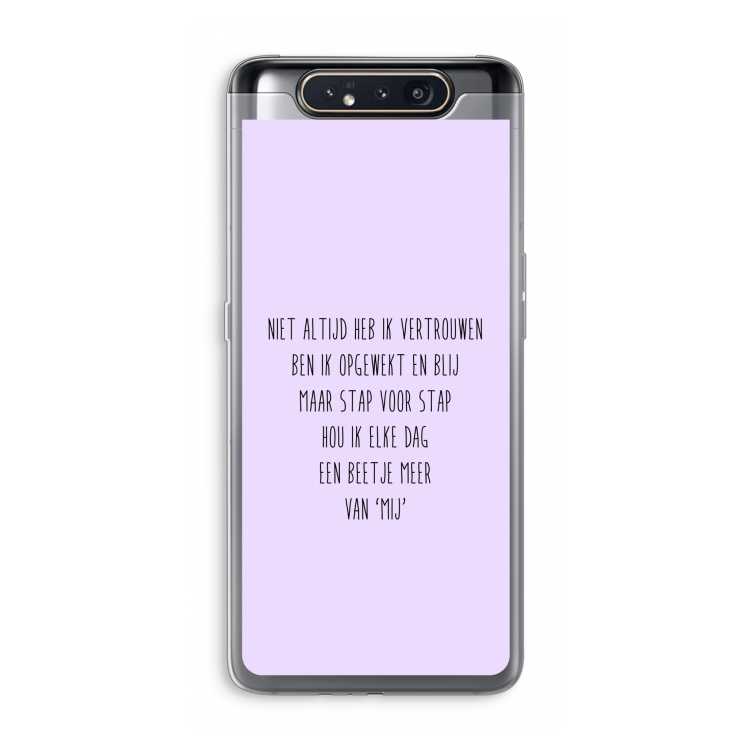 Zelfvertrouwen: Samsung Galaxy A80 Transparant Hoesje