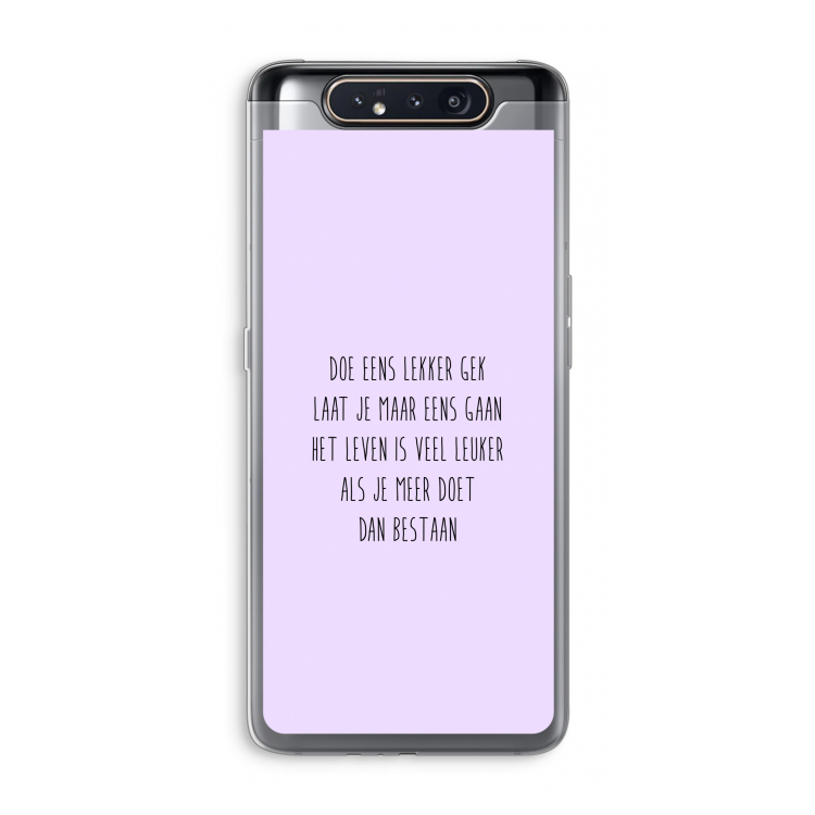 Gek: Samsung Galaxy A80 Transparant Hoesje