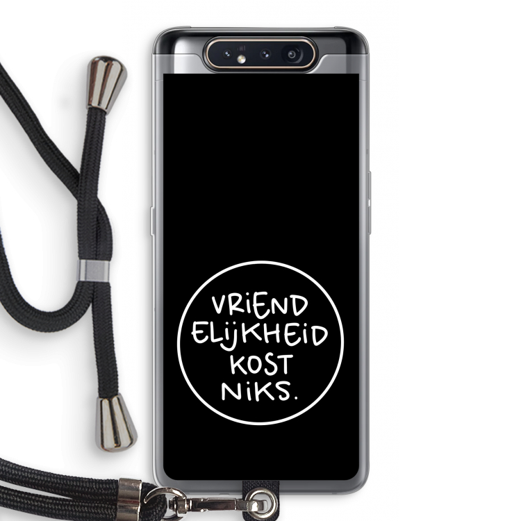 Vriendelijkheid: Samsung Galaxy A80 Transparant Hoesje met koord