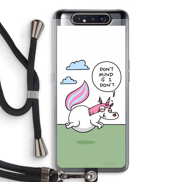 Unicorn: Samsung Galaxy A80 Transparant Hoesje met koord