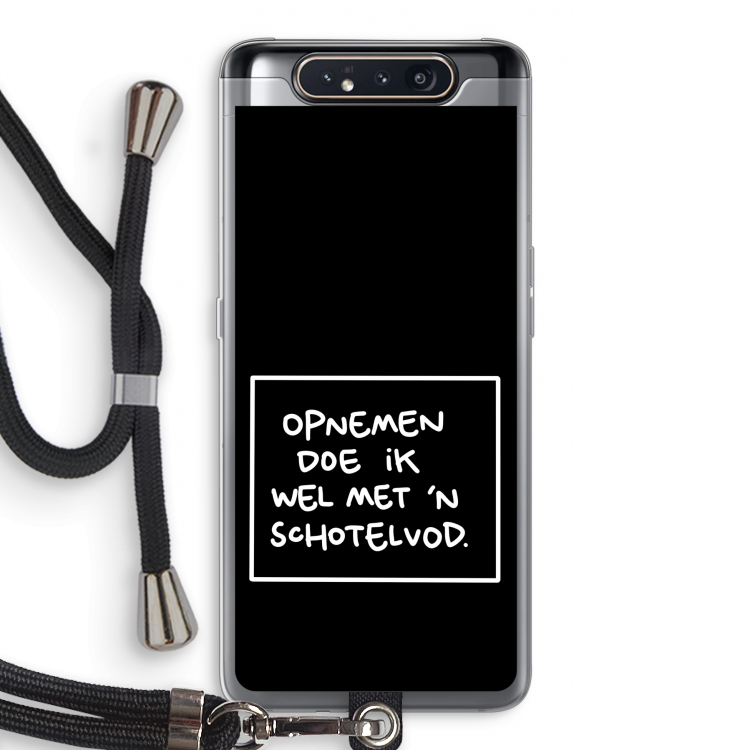 Schotelvod: Samsung Galaxy A80 Transparant Hoesje met koord