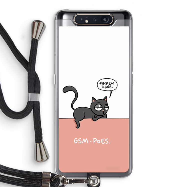 GSM poes: Samsung Galaxy A80 Transparant Hoesje met koord