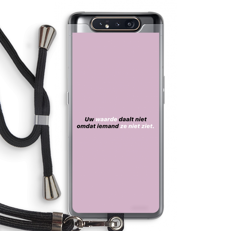 uw waarde daalt niet: Samsung Galaxy A80 Transparant Hoesje met koord