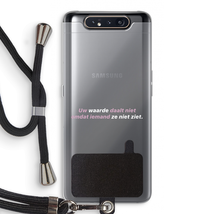 uw waarde daalt niet: Samsung Galaxy A80 Transparant Hoesje met koord