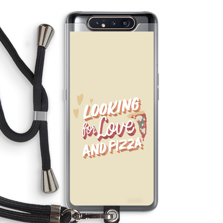 Pizza is the answer: Samsung Galaxy A80 Transparant Hoesje met koord
