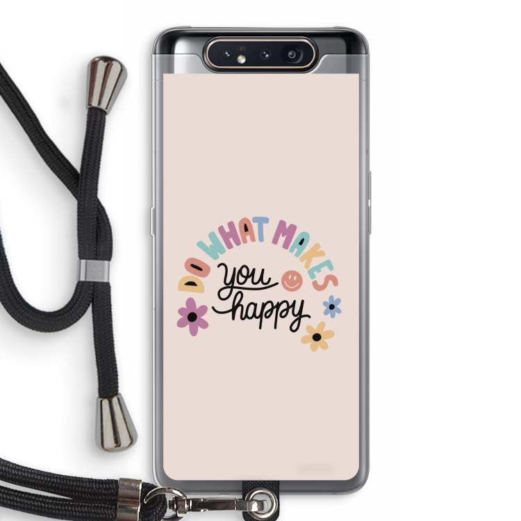Happy days: Samsung Galaxy A80 Transparant Hoesje met koord