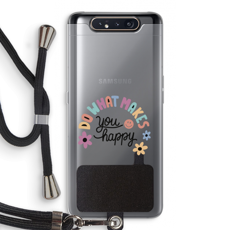 Happy days: Samsung Galaxy A80 Transparant Hoesje met koord