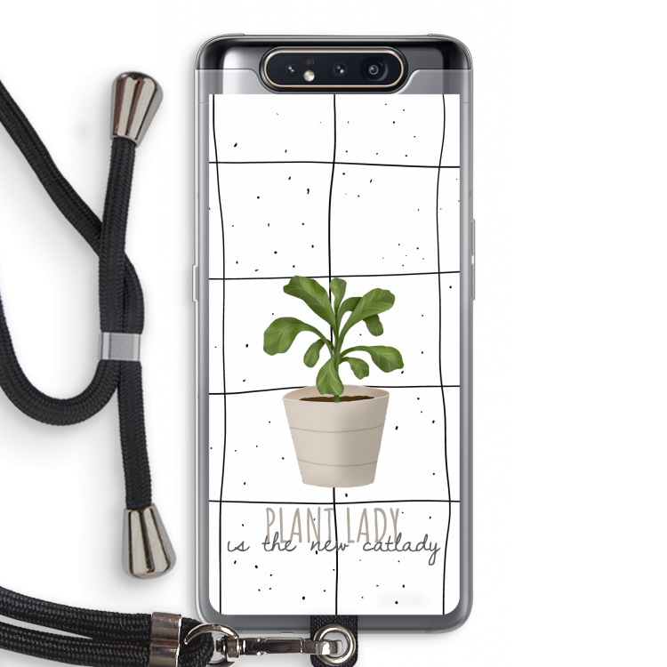 Kamerplant op vensterruit: Samsung Galaxy A80 Transparant Hoesje met koord