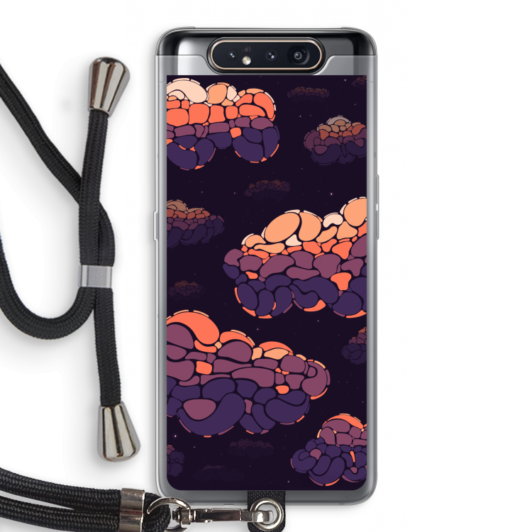 Patroon Wolken: Samsung Galaxy A80 Transparant Hoesje met koord