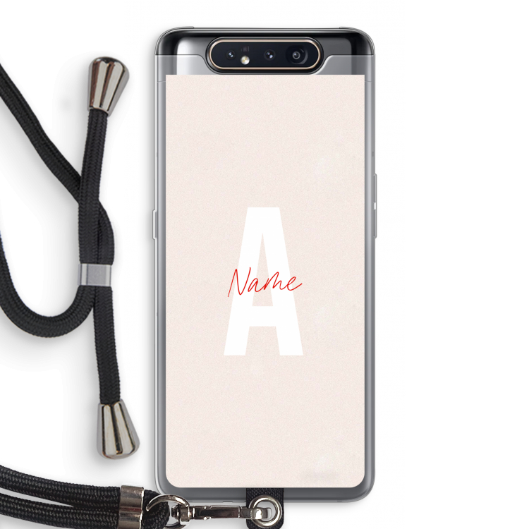 Strawberry Milkshake: Samsung Galaxy A80 Transparant Hoesje met koord
