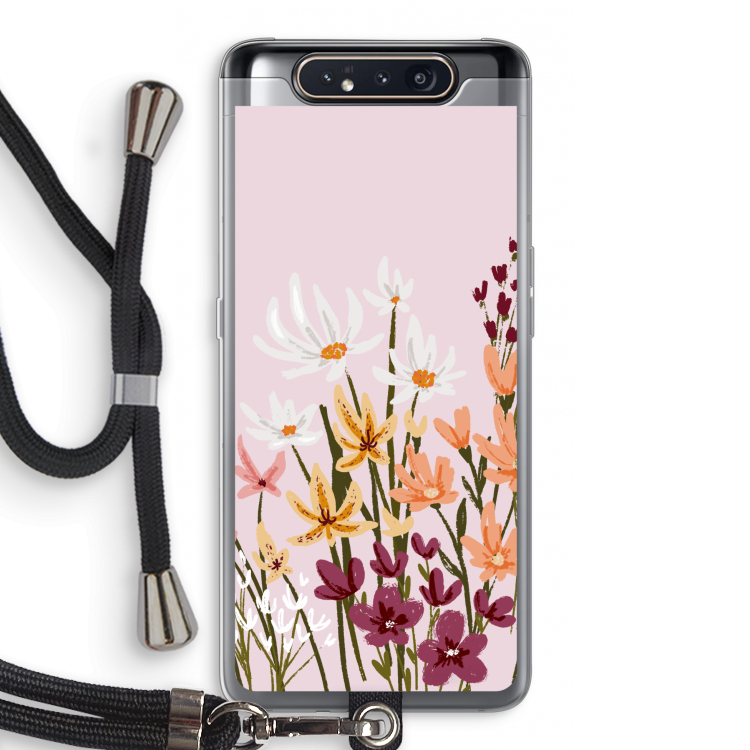 Painted wildflowers: Samsung Galaxy A80 Transparant Hoesje met koord