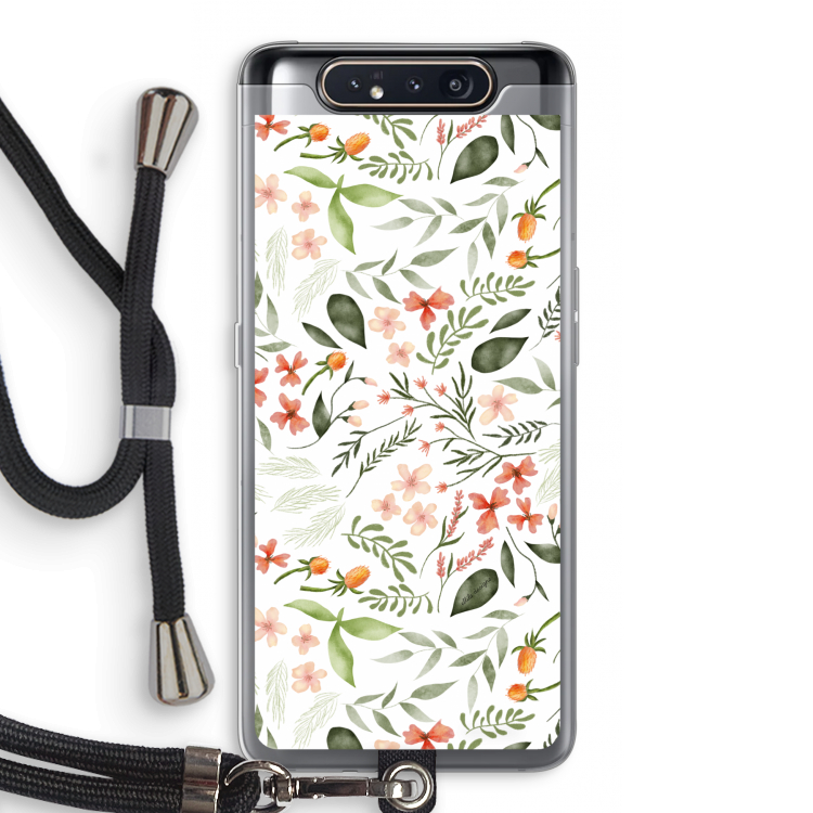 Sweet little flowers: Samsung Galaxy A80 Transparant Hoesje met koord