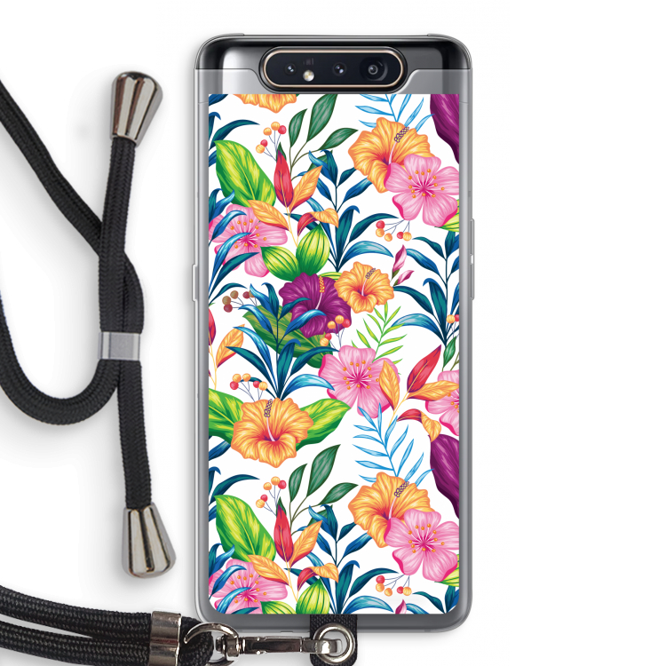 Tropisch 2: Samsung Galaxy A80 Transparant Hoesje met koord