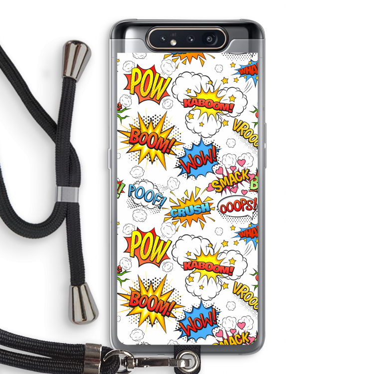 Pow Smack: Samsung Galaxy A80 Transparant Hoesje met koord