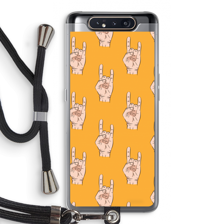 Rock: Samsung Galaxy A80 Transparant Hoesje met koord