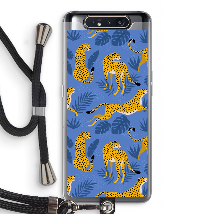 Luipaard: Samsung Galaxy A80 Transparant Hoesje met koord