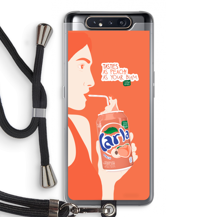Peach please!: Samsung Galaxy A80 Transparant Hoesje met koord