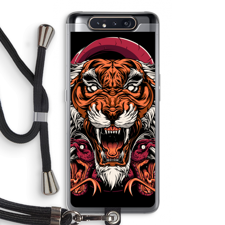 Tiger and Rattlesnakes: Samsung Galaxy A80 Transparant Hoesje met koord