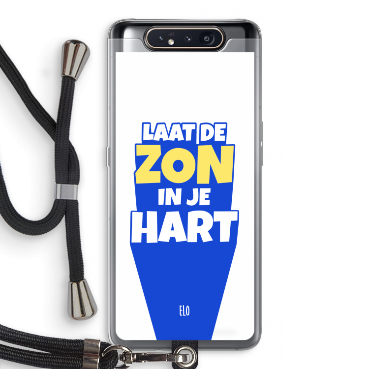 Laat de zon in je hart: Samsung Galaxy A80 Transparant Hoesje met koord