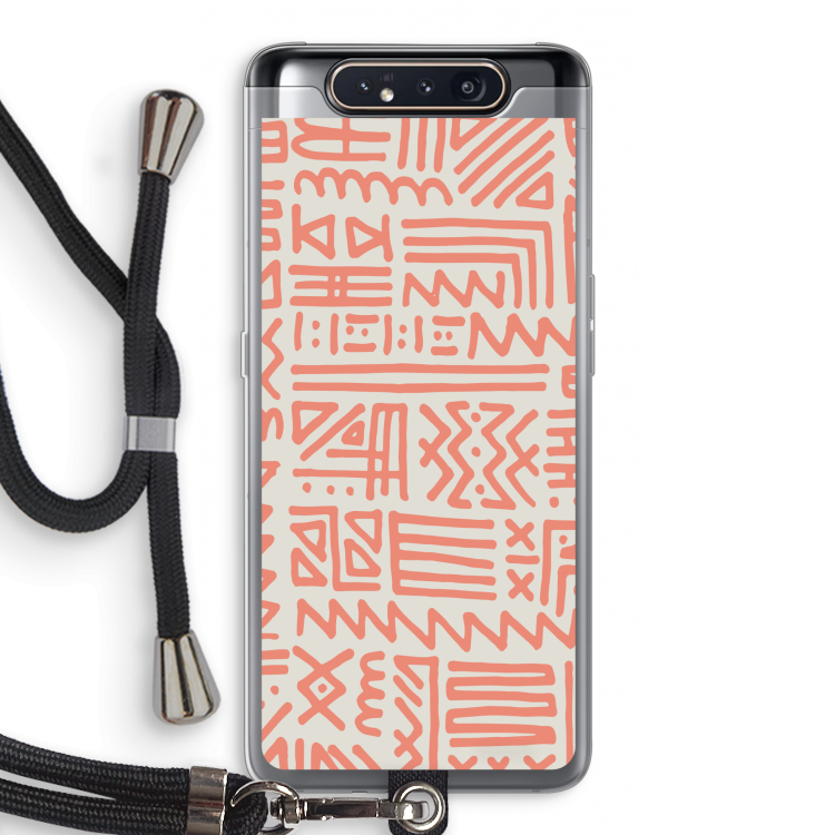 Marrakech Pink: Samsung Galaxy A80 Transparant Hoesje met koord