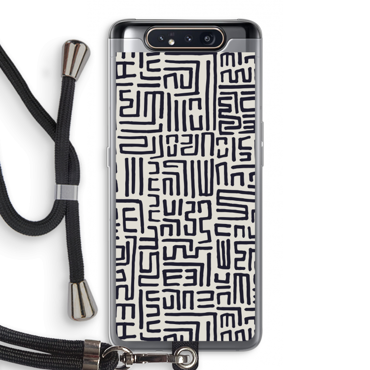 Moroccan Print: Samsung Galaxy A80 Transparant Hoesje met koord