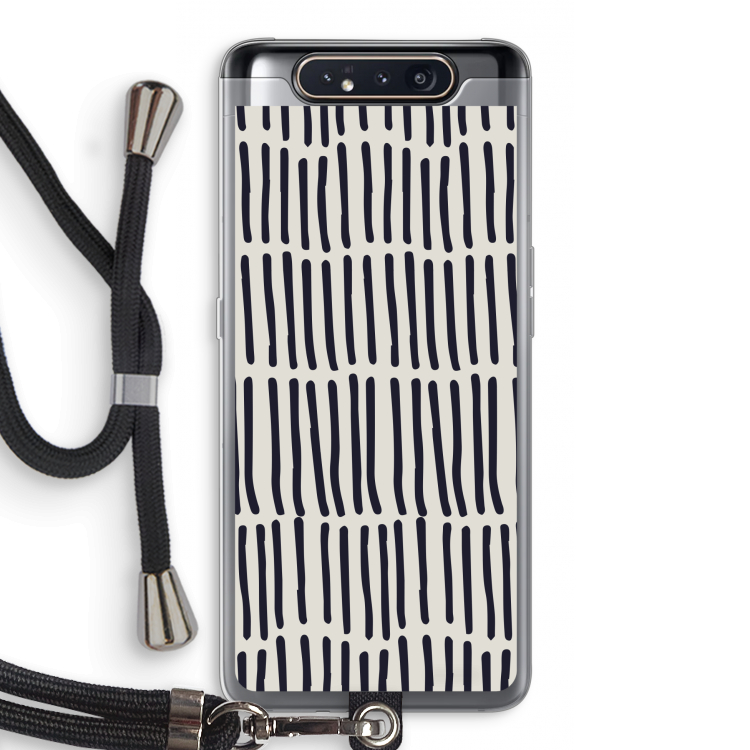 Moroccan stripes: Samsung Galaxy A80 Transparant Hoesje met koord