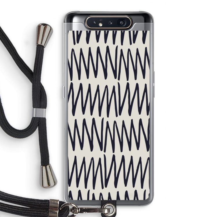Marrakech Zigzag: Samsung Galaxy A80 Transparant Hoesje met koord