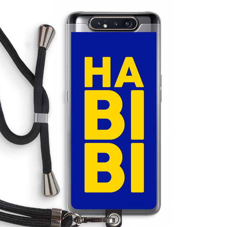 Habibi Blue: Samsung Galaxy A80 Transparant Hoesje met koord