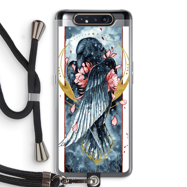 Golden Raven: Samsung Galaxy A80 Transparant Hoesje met koord