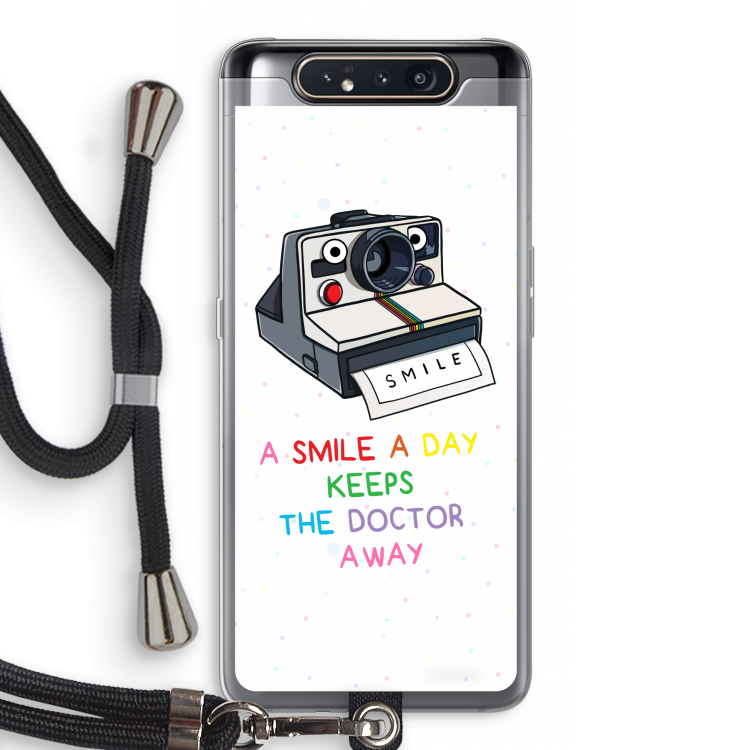 Smile: Samsung Galaxy A80 Transparant Hoesje met koord