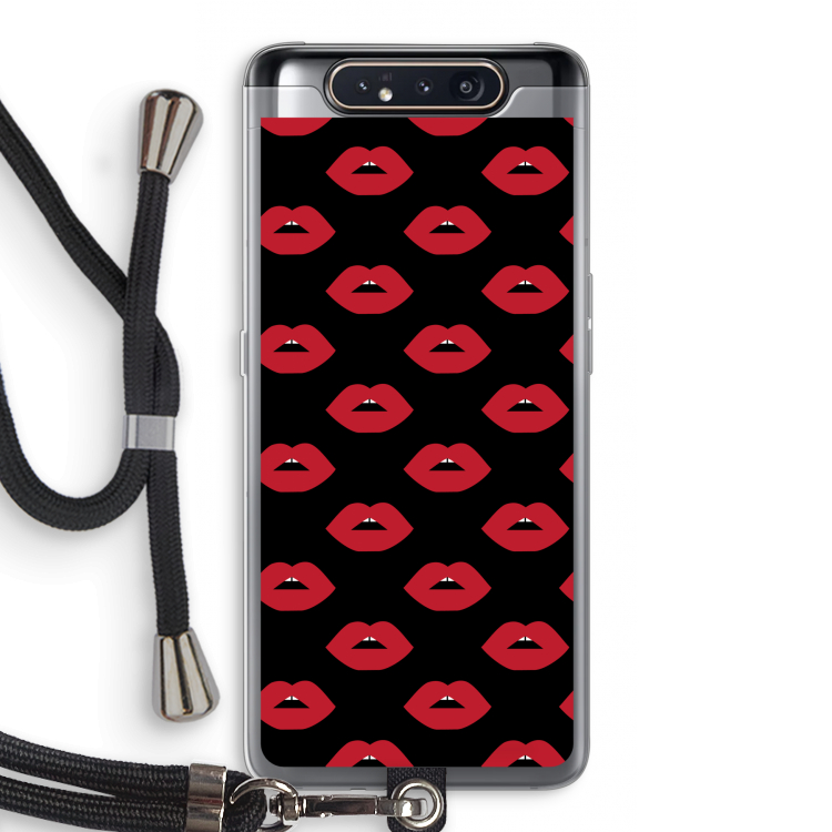 Lips: Samsung Galaxy A80 Transparant Hoesje met koord