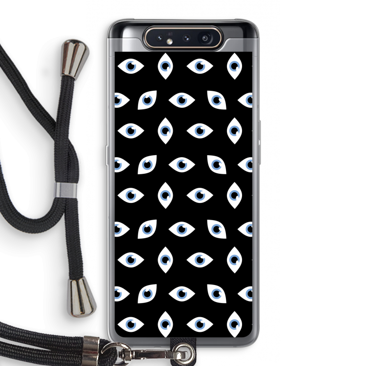 Eyes pattern: Samsung Galaxy A80 Transparant Hoesje met koord