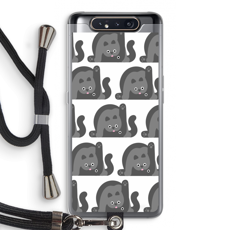 Cats: Samsung Galaxy A80 Transparant Hoesje met koord