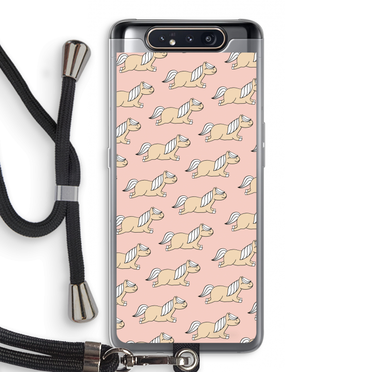 Ponys: Samsung Galaxy A80 Transparant Hoesje met koord