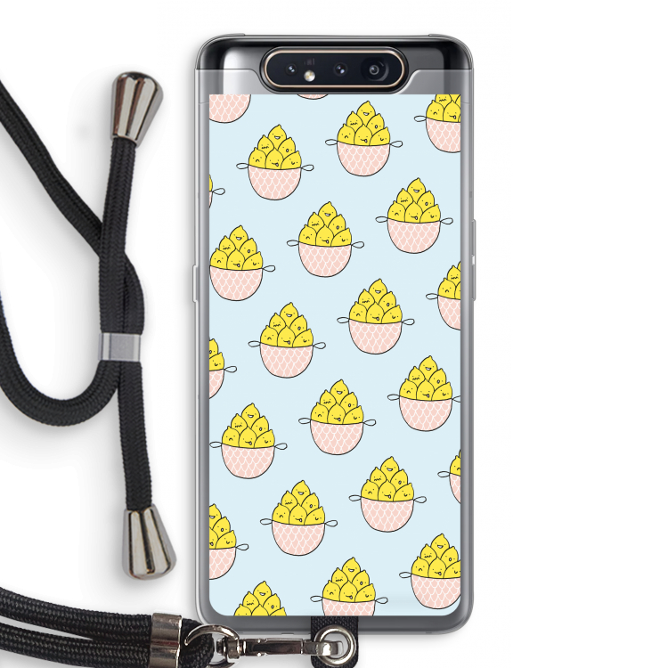 Citroenen: Samsung Galaxy A80 Transparant Hoesje met koord