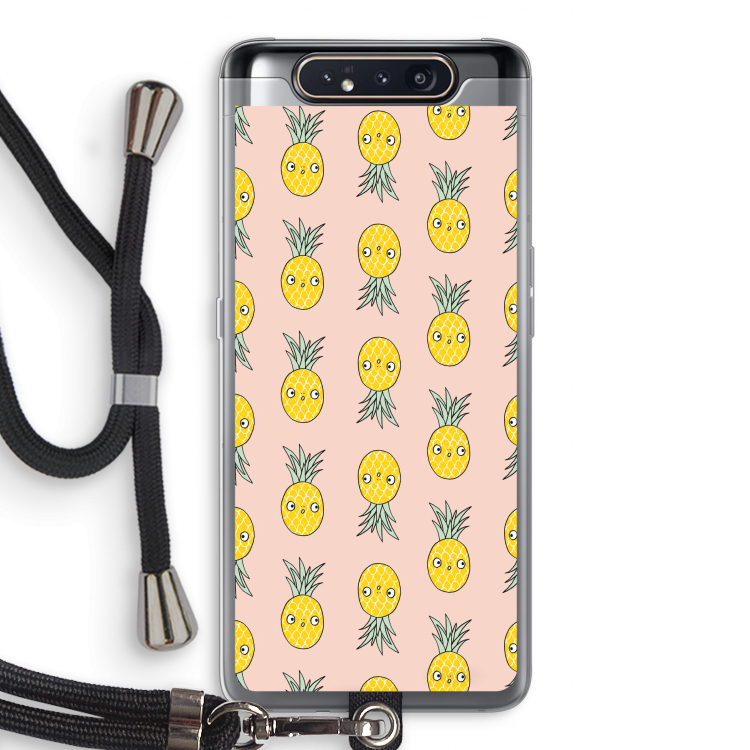 Ananas: Samsung Galaxy A80 Transparant Hoesje met koord