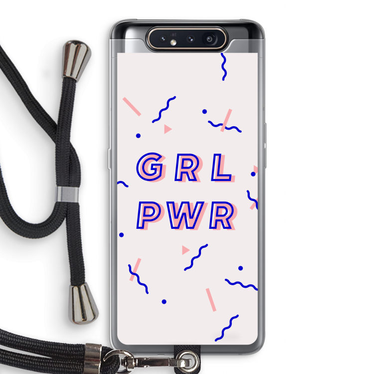GRL PWR: Samsung Galaxy A80 Transparant Hoesje met koord