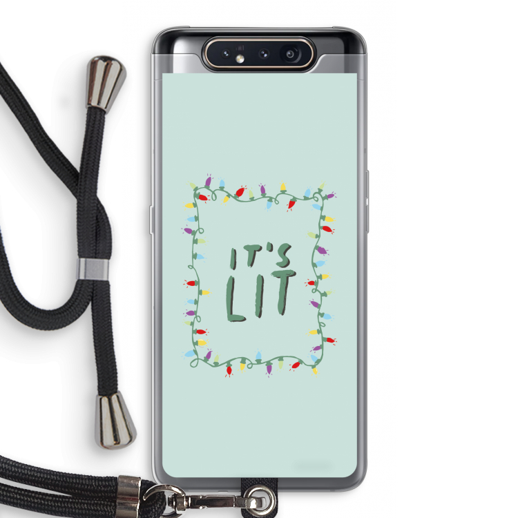 It's Lit: Samsung Galaxy A80 Transparant Hoesje met koord