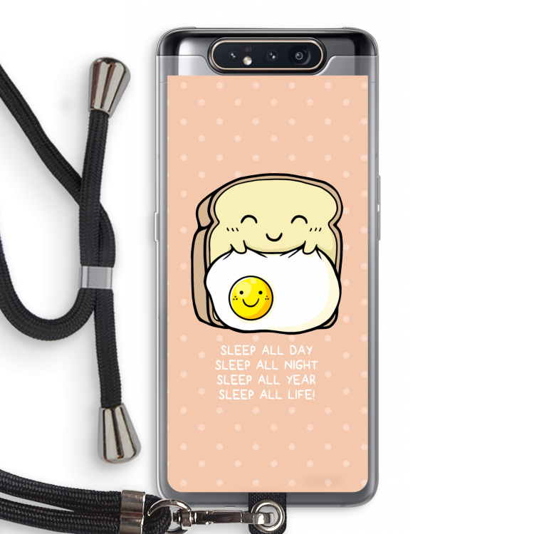 Sleep All Day: Samsung Galaxy A80 Transparant Hoesje met koord