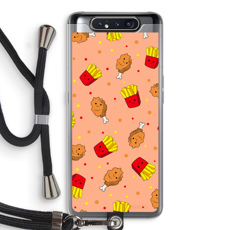 Chicken 'n Fries: Samsung Galaxy A80 Transparant Hoesje met koord