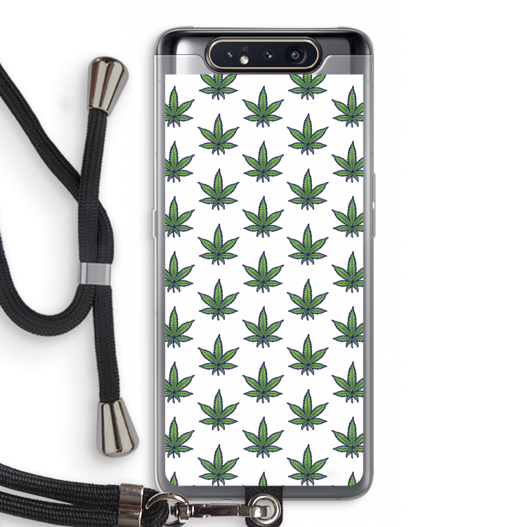 Weed: Samsung Galaxy A80 Transparant Hoesje met koord