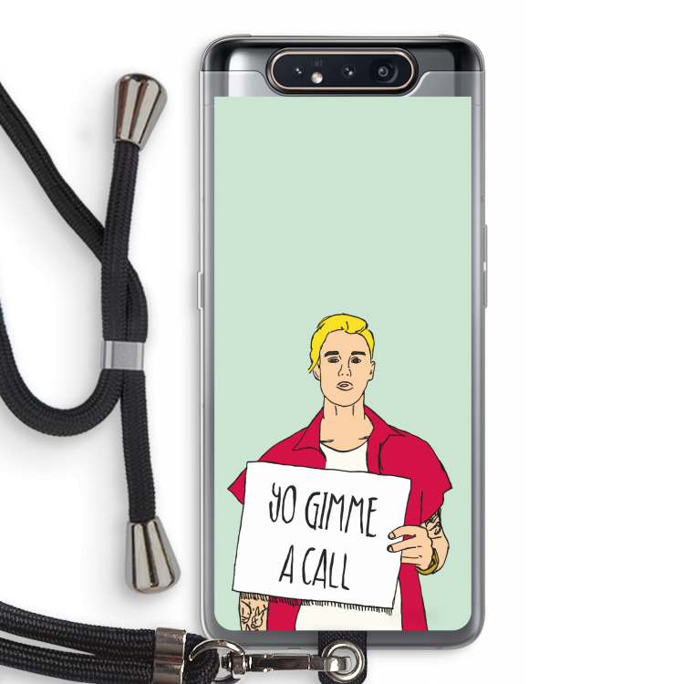 Gimme a call: Samsung Galaxy A80 Transparant Hoesje met koord